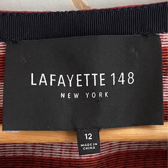 Lafayette 148 New York Women Open Blazer Jacket Sz 12 Striped Office Careerwear - Picture 6 of 8